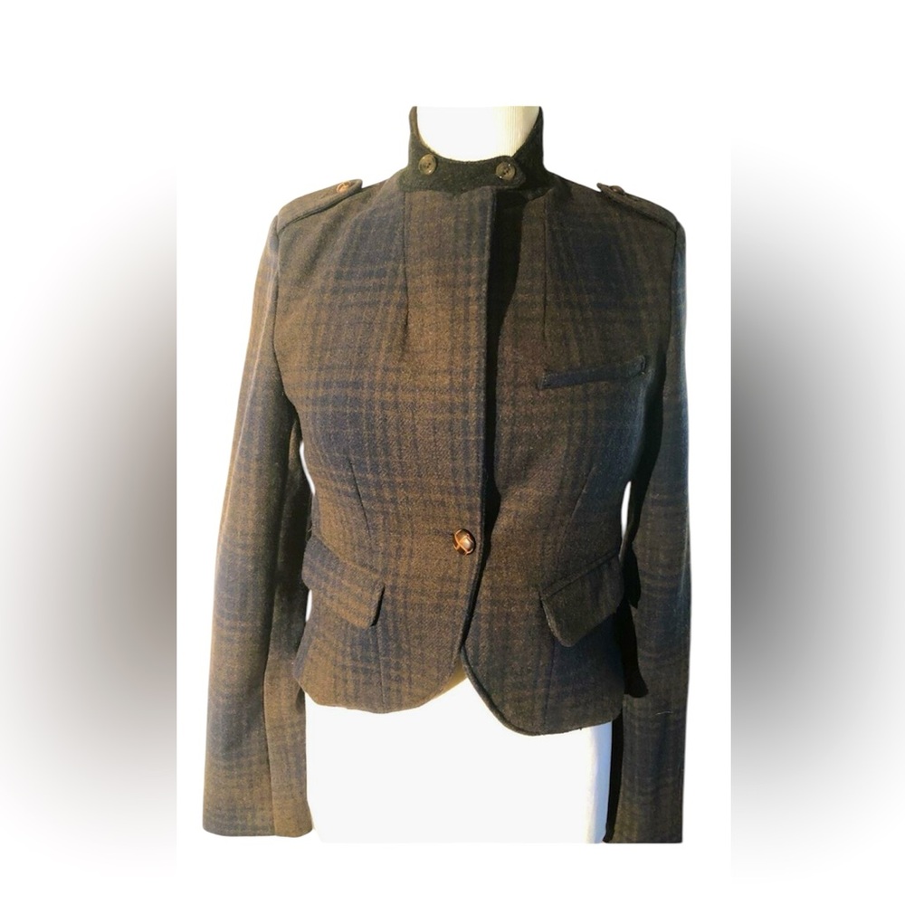 American Eagles Outfitters Crop Blazer Wool Blend Jacket Academia Preppy Sz S/P